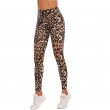 Women's High Waisted perforated leggings Cutout Ripped Leopard Print Tight Stretch Yoga Pants Coffee