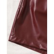 Libairo Women's Faux Leather High Waisted glossy Straight Leg Skinny Shorts Sexy Hot Pants Casual Shorts Maroon